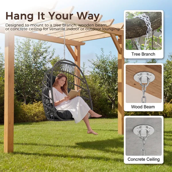 Chorley Indoor/Outdoor Porch Swing Egg Chair Without Stand